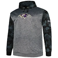 Men's Fanatics Heather Charcoal Baltimore Ravens Big & Tall Camo Pullover Hoodie