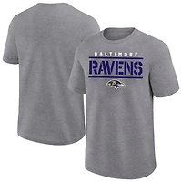 T-shirt Fanatics pour homme, gris chiné, grand format, des Ravens de Baltimore