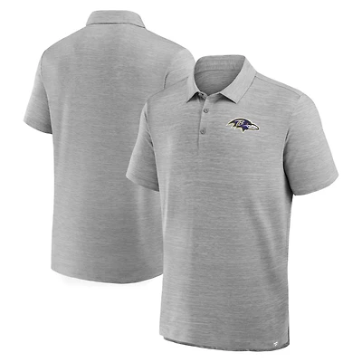 Polo à pochette gris chiné Baltimore Ravens pour homme de Fanatics