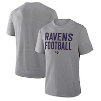 Men's Fanatics Heather Gray Baltimore Ravens First Down Tribute Tri-Blend T-Shirt