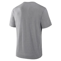 Men's Fanatics Heather Gray Baltimore Ravens First Down Tribute Tri-Blend T-Shirt