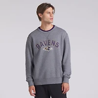 Men's Fanatics  Heather Gray Baltimore Ravens Loop Terry Pullover Sweatshirt