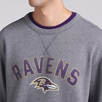 Men's Fanatics  Heather Gray Baltimore Ravens Loop Terry Pullover Sweatshirt