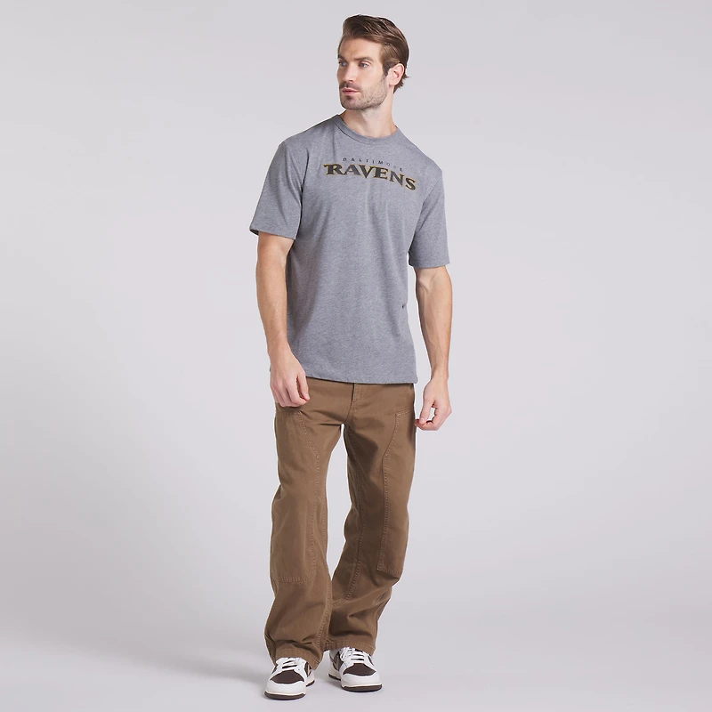 T-shirt tri-blend gris chiné Fanatics pour homme, Ravens de Baltimore, Pass Rush