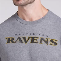 T-shirt tri-blend gris chiné Fanatics pour homme, Ravens de Baltimore, Pass Rush