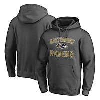 Men's Fanatics Heathered Charcoal Baltimore Ravens Big & Tall Victory Arch Logo Pullover Hoodie
