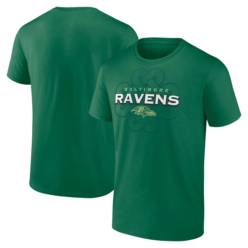 T-shirt Fanatics Kelly Green pour homme avec le logo Celtic Luck des Baltimore Ravens