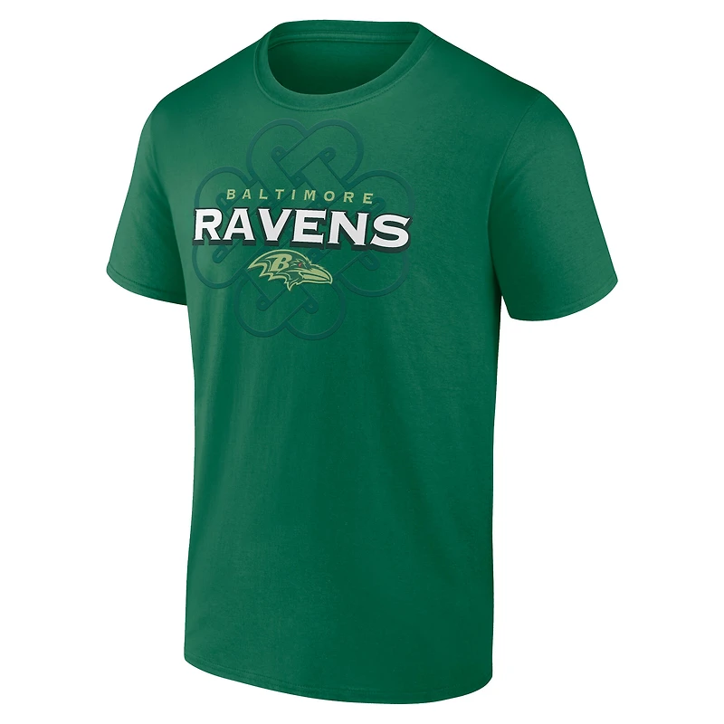 T-shirt Fanatics Kelly Green pour homme avec le logo Celtic Luck des Baltimore Ravens