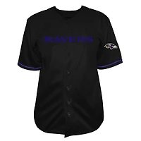 Chemise boutonnée de baseball noire pour homme Fanatics Lamar Jackson, Ravens Baltimore, grande taille