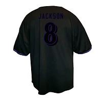 Chemise boutonnée de baseball noire pour homme Fanatics Lamar Jackson, Ravens Baltimore, grande taille