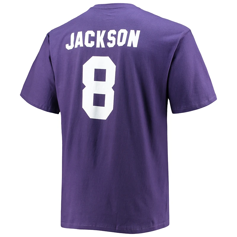 Men's Fanatics Lamar Jackson Purple Baltimore Ravens Big & Tall Player Name Number T-Shirt