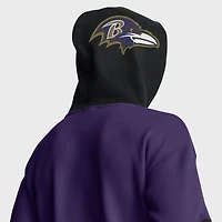 Sweat à capuche Fanatics violet/noir pour homme avec logo casque des Baltimore Ravens