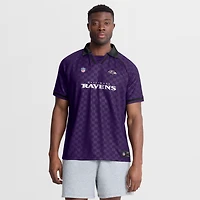 Polo raglan à col en V pour homme Fanatics violet/noir Baltimore Ravens Homerun
