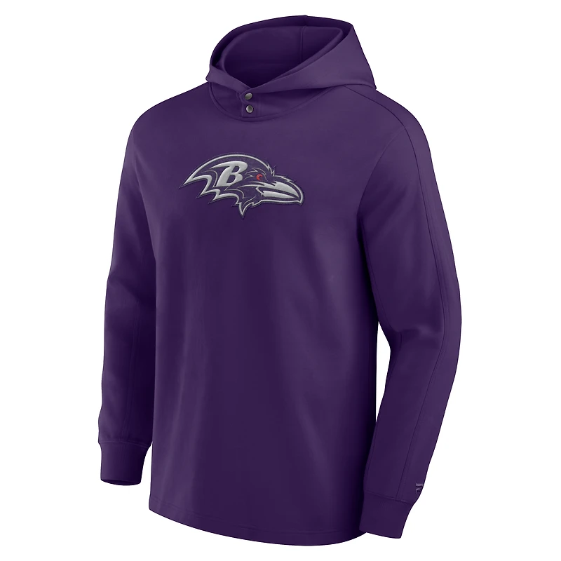 Men's Fanatics Purple Baltimore Ravens Elements Blaze Tri-Blend Long Sleeve Hoodie T-Shirt