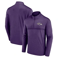 Pull zippé quart de tour Fanatics violet pour homme, motif tête-à-tête des Ravens Baltimore