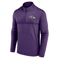 Pull zippé quart de tour Fanatics violet pour homme, motif tête-à-tête des Ravens Baltimore