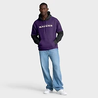 Sweat à capuche violet Fanatics pour homme avec logo casque des Baltimore Ravens