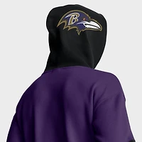 Sweat à capuche violet Fanatics pour homme avec logo casque des Baltimore Ravens