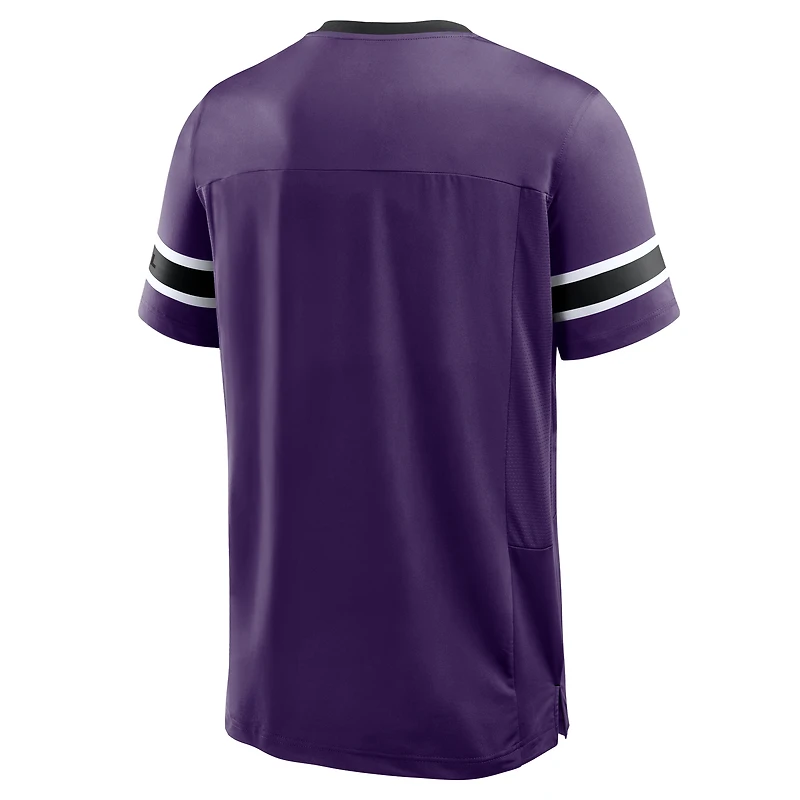 Men's Fanatics Purple Baltimore Ravens Hometown Premium Hashmark V-Neck T-Shirt