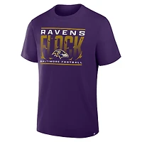 T-shirt violet Fanatics pour homme, véritable favori des Baltimore Ravens