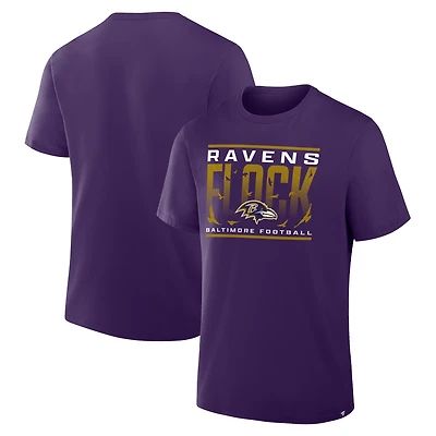 T-shirt violet Fanatics pour homme, véritable favori des Baltimore Ravens