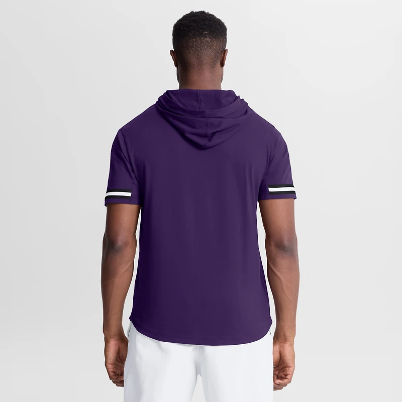 Men's Fanatics Purple Baltimore Ravens Optimal Play Short Sleeve Hooded T-Shirt