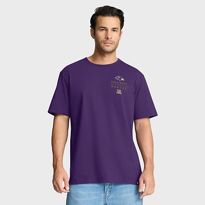 T-shirt violet Fanatics pour homme avec poche passe des Ravens de Baltimore
