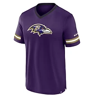 T-shirt empilable à rayures fanatiques violet Baltimore Ravens pour hommes