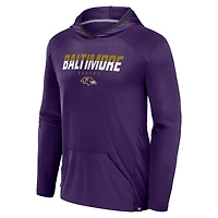 T-shirt à manches longues et capuche pour homme Fanatics Purple Baltimore Ravens Transitional Defender