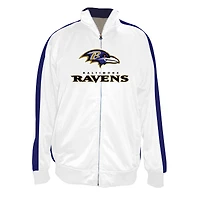 Men's Fanatics White Baltimore Ravens Big & Tall Tricot Full-Zip Track Jacket