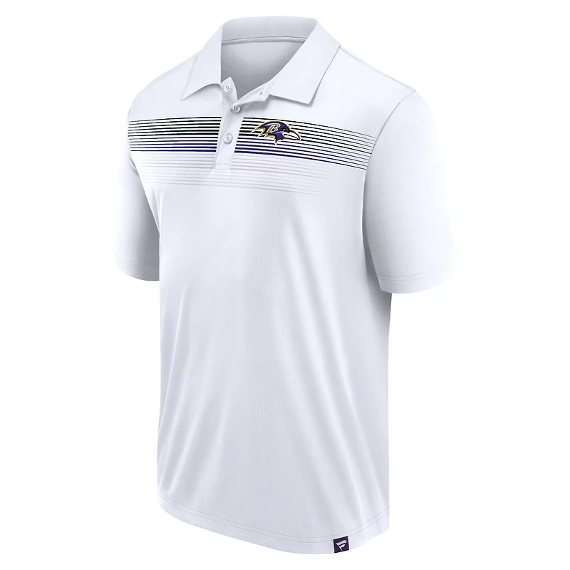 Polo Interlock Fanatics blanc Baltimore Ravens Victory For Us pour hommes