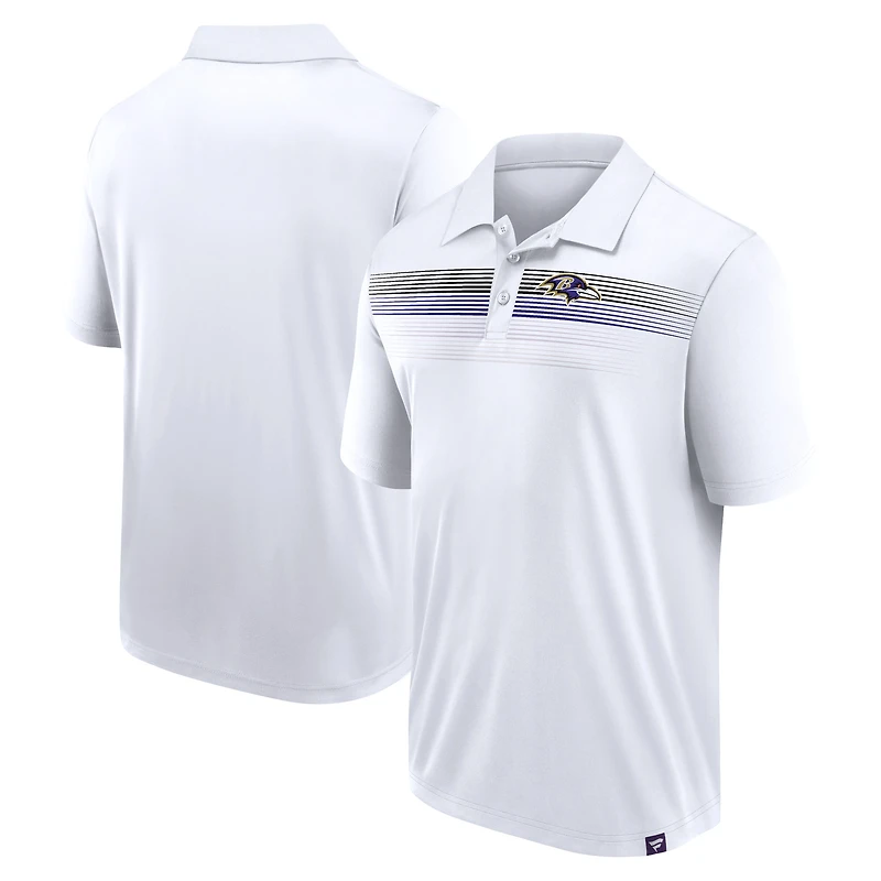 Polo Interlock Fanatics blanc Baltimore Ravens Victory For Us pour hommes