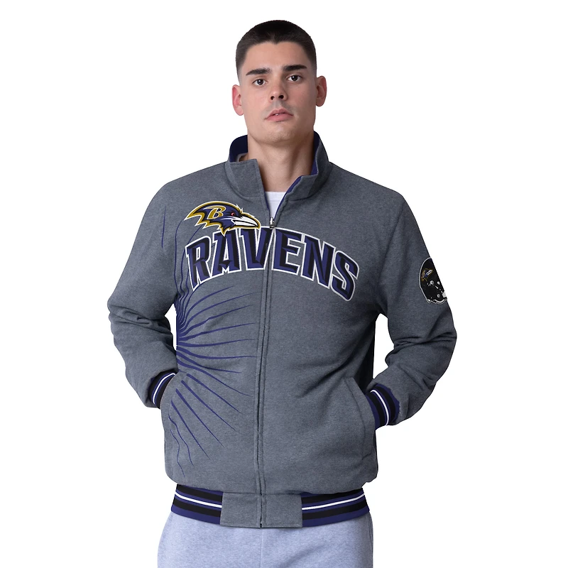 Men's G-III Extreme Purple Baltimore Ravens Strong Arm Reversible Full-Zip Jacket