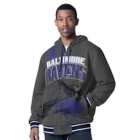 Men's G-III Sports by Carl Banks Purple/Charcoal Baltimore Ravens Dual Threat Reversable Full-Zip Hooded Jacket
