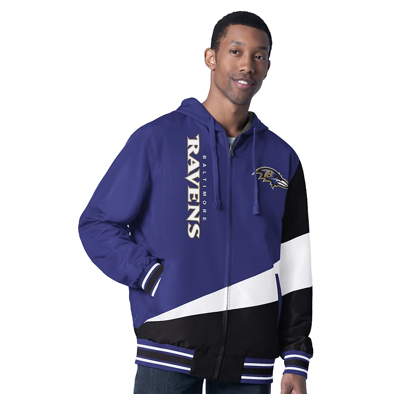 Men's G-III Sports by Carl Banks Purple/Charcoal Baltimore Ravens Dual Threat Reversable Full-Zip Hooded Jacket