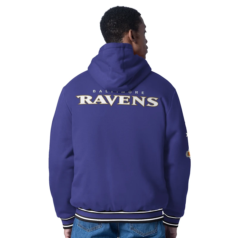 Men's G-III Sports by Carl Banks  Purple Baltimore Ravens Power Forward Commemorative Full-Zip Hooded Jacket