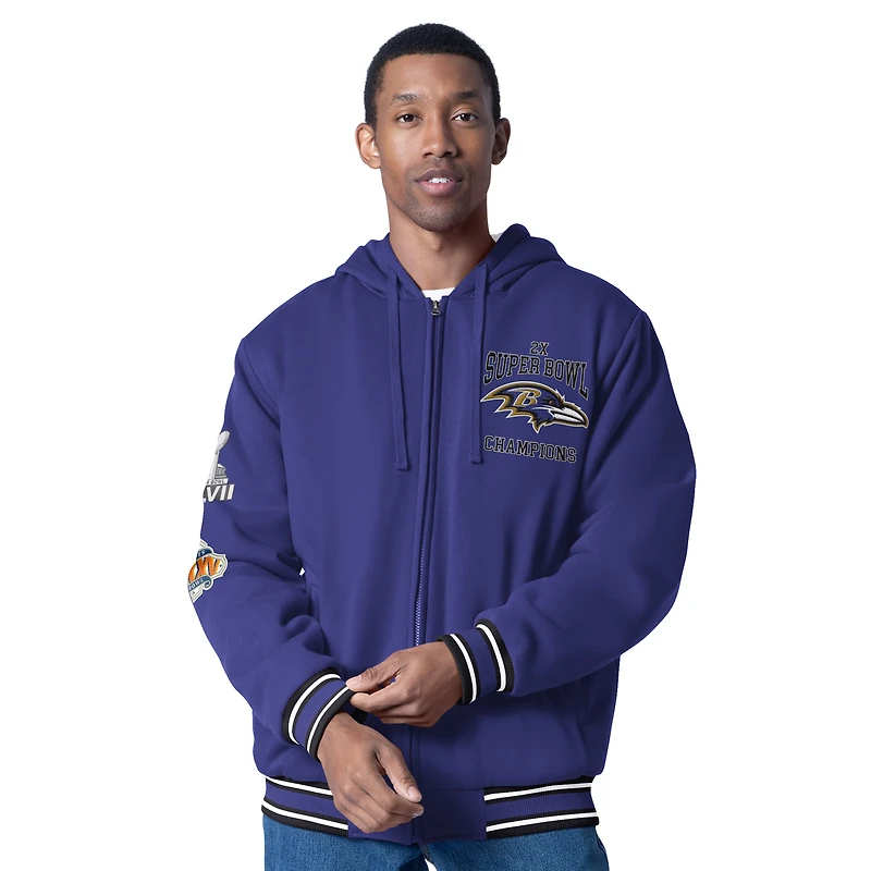Veste à capuche zippée complète commémorative G-III Sports by Carl Banks violette des Baltimore Ravens