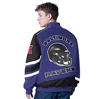 Men's G-III Sports by Carl Banks Purple Baltimore Ravens Prime Time Full-Zip Racing Jacket