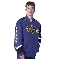 Men's G-III Sports by Carl Banks Purple Baltimore Ravens Prime Time Full-Zip Racing Jacket