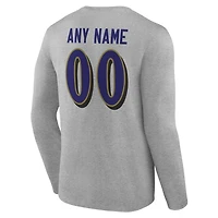 Men's Baltimore Ravens Team Authentic Personalized Name & Number Long Sleeve T-Shirt