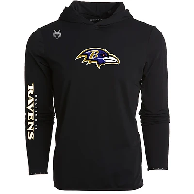 T-shirt à capuche manches longues pour homme Greyson Clothiers Black Baltimore Ravens Colorado