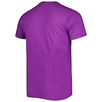Men's Homage Lamar Jackson Heathered Heather Purple Baltimore Ravens Caricature Player Tri-Blend T-Shirt