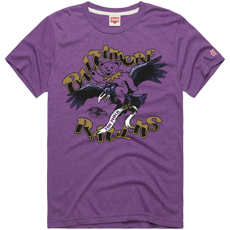 Men's Homage  Purple Baltimore Ravens NFL x Grateful Dead Tri-Blend T-Shirt