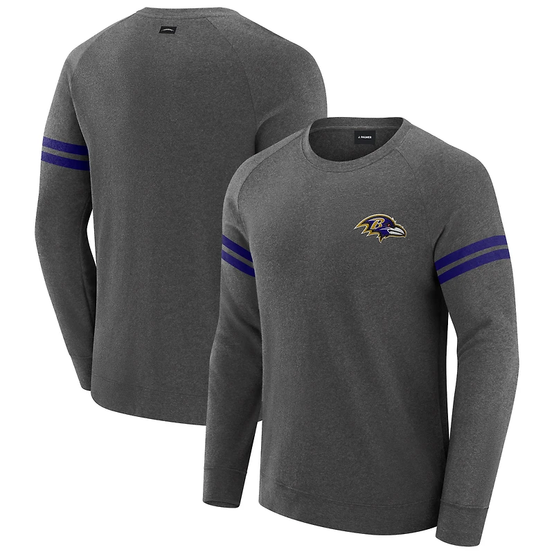 Men's J. Palmer Dark Heather Gray Baltimore Ravens Players Lounge Raglan Tri-Blend Sweatshirt