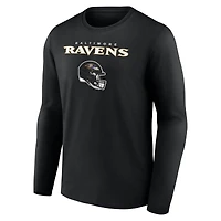 Men's Lamar Jackson Black Baltimore Ravens Team Wordmark Name & Number Long Sleeve T-Shirt