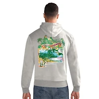Men's Margaritaville  Gray Baltimore Ravens Time Flies Garment Dyed Pullover Hoodie