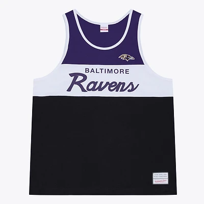 Débardeur Mitchell & Ness noir/violet pour homme, à l'effigie de l'entraîneur-chef des Ravens Baltimore
