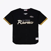 Men's Mitchell & Ness  Black Baltimore Ravens Head Coach Mesh Full-Button Fashion Jersey
