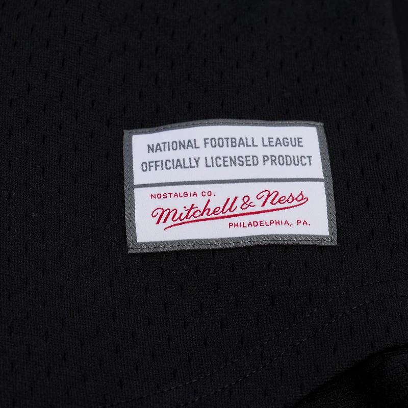 Maillot de mode Mitchell & Ness noir pour homme, modèle entraîneur-chef des Ravens Baltimore, en maille et à boutons.