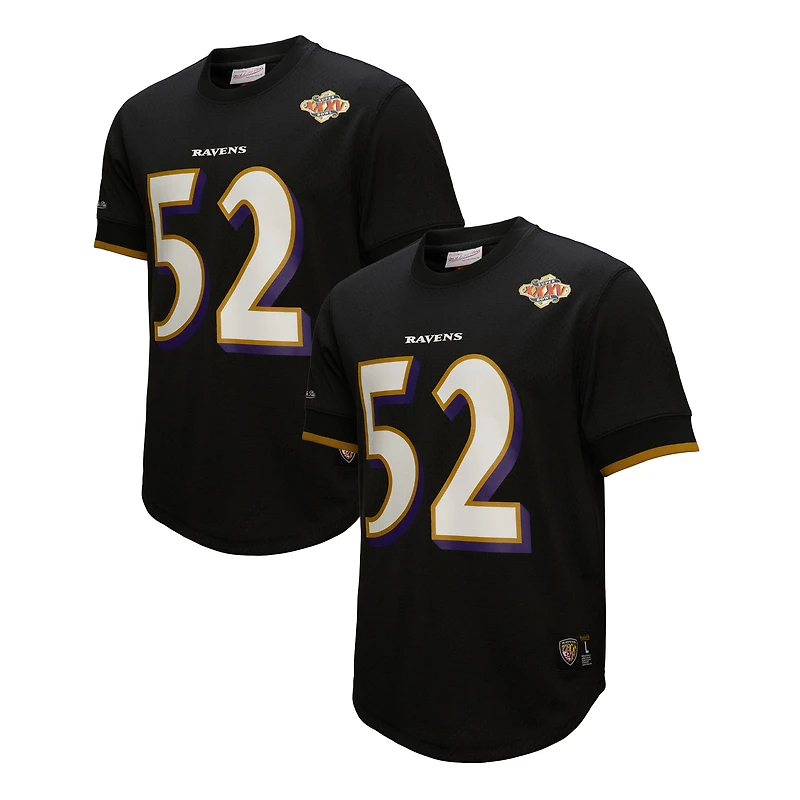 Men's Mitchell & Ness Ray Lewis Black Baltimore Ravens Retired Player Name Number Mesh Top